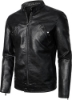 Picture of Heritage Leather Moto Racer Jacket in Black